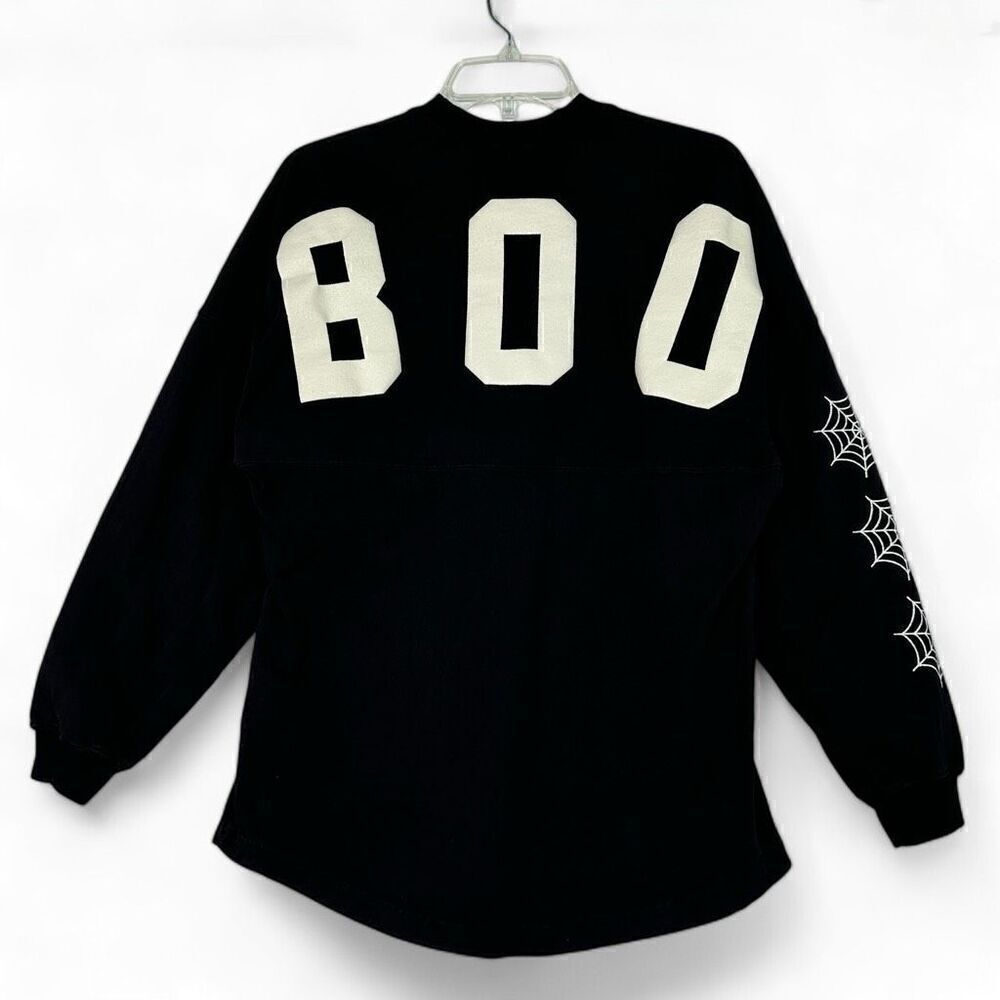 Disney Spirit Jersey Glow Mickey Spider Web Boo Long Sleeve XS Halloween Spooky - Picture 2 of 9
